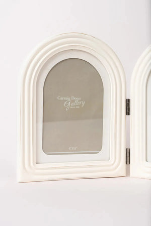 Carraig Donn Sarah Beaded White Double Photo Frame 4x6