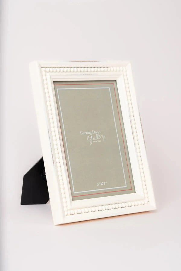 Carraig Donn Sarah Beaded White Photo Frame 5x7