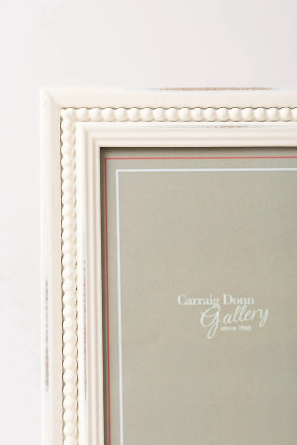 Carraig Donn Sarah Beaded White Photo Frame 5x7