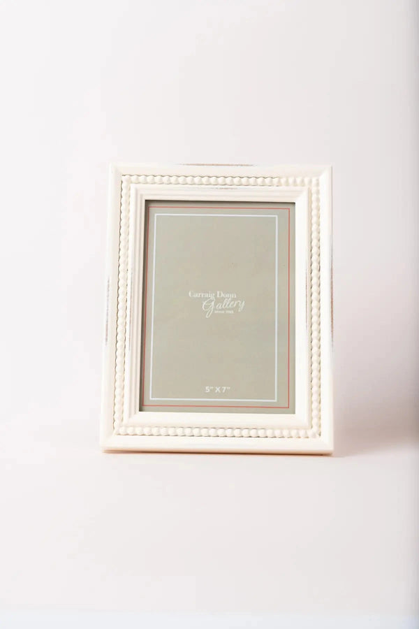 Carraig Donn Sarah Beaded White Photo Frame 5x7