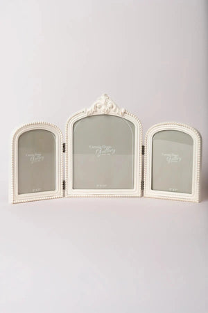 Carraig Donn Sarah Beaded White Triple Photo Frame