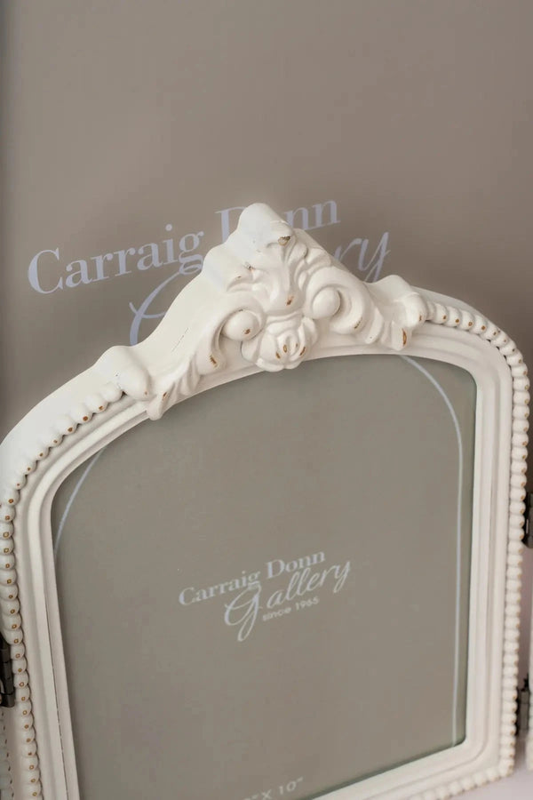 Carraig Donn Sarah Beaded White Triple Photo Frame
