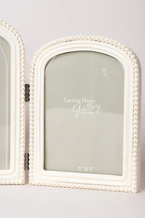 Carraig Donn Sarah Beaded White Triple Photo Frame