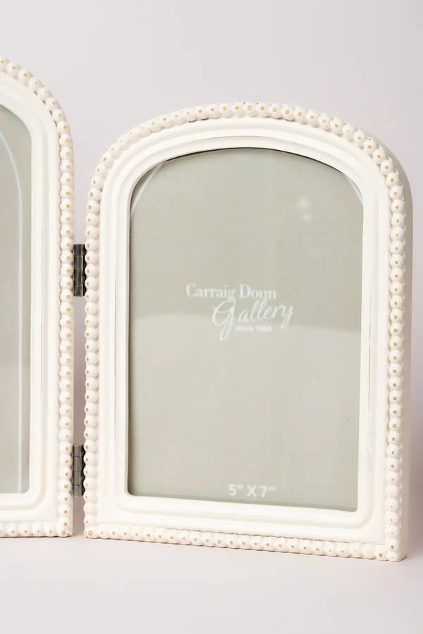 Carraig Donn Sarah Beaded White Triple Photo Frame
