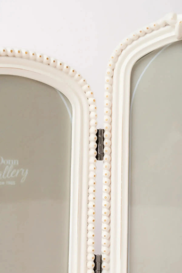 Carraig Donn Sarah Beaded White Triple Photo Frame