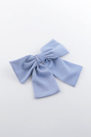 Satin Bow Hair Clip in Blue