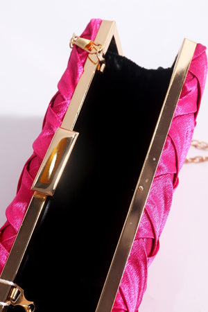 Carraig Donn Satin Weave Clutch in Champagne Pink
