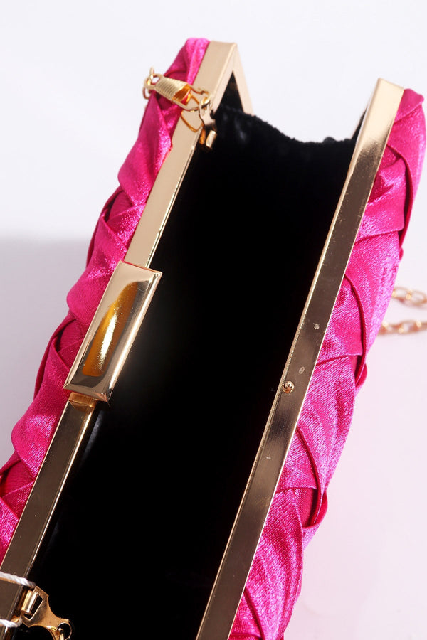 Carraig Donn Satin Weave Clutch in Champagne Pink