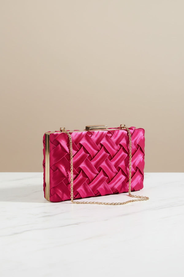 Carraig Donn Satin Weave Clutch in Champagne Pink