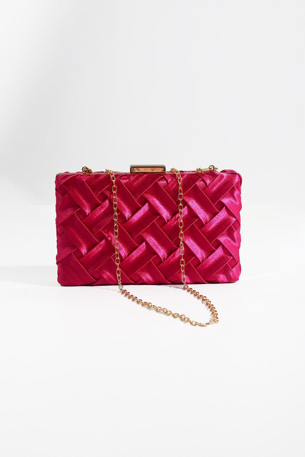 Carraig Donn Satin Weave Clutch in Champagne Pink