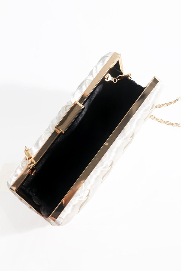 Carraig Donn Satin Weave Clutch in Cream