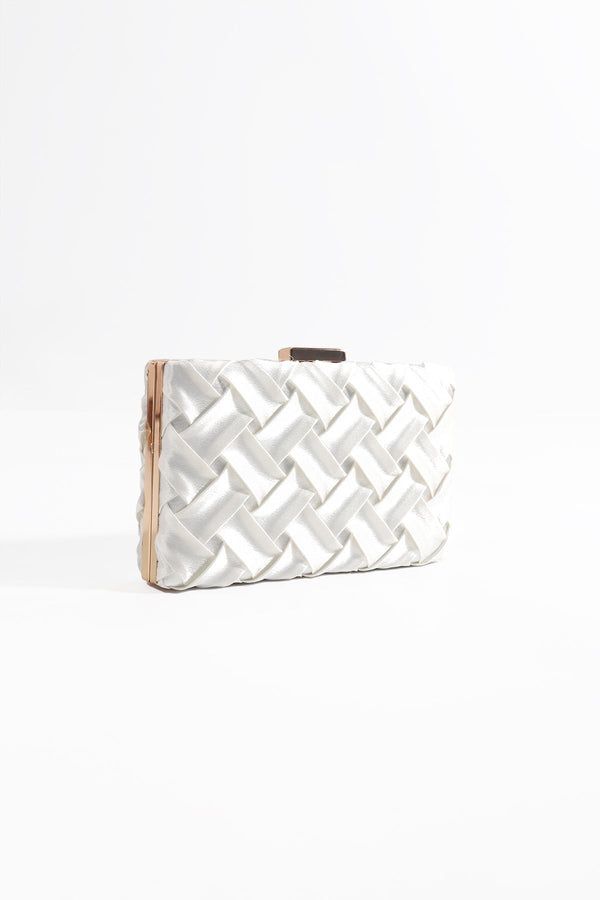 Carraig Donn Satin Weave Clutch in Cream
