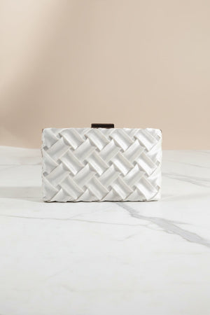 Carraig Donn Satin Weave Clutch in Cream