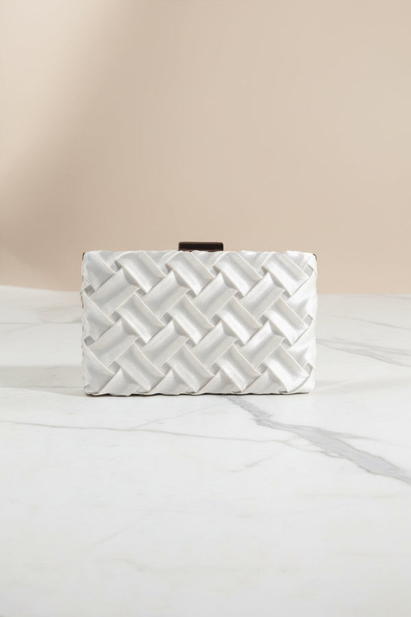 Carraig Donn Satin Weave Clutch in Cream