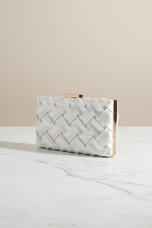 Carraig Donn Satin Weave Clutch in Cream
