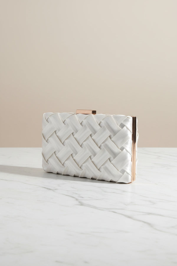 Carraig Donn Satin Weave Clutch in Cream
