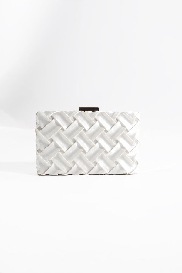 Carraig Donn Satin Weave Clutch in Cream