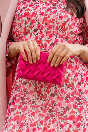 Carraig Donn Satin Weave Clutch in Pink