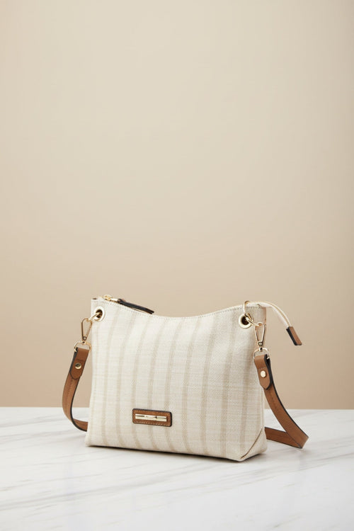 Saturn Brown Trim Crossbody Bag