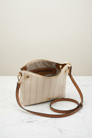 Carraig Donn Saturn Brown Trim Crossbody Bag