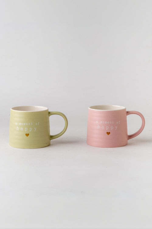 Set Of 2 A Moment of Happy Mugs