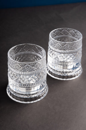 Carraig Donn Set Of 2 Crystal Whiskey Glasses with Glass Coaster