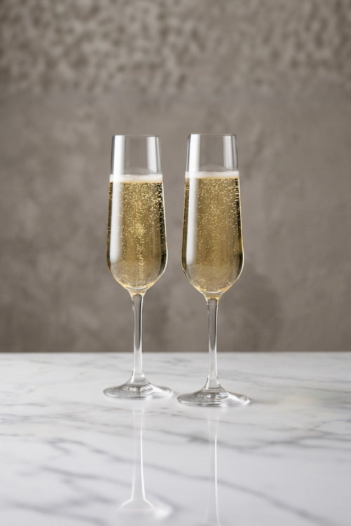 Set of 2 Eternity Crystal Champagne Glasses