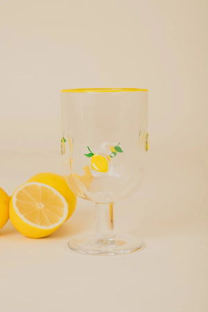 Carraig Donn Set of 2 Lemon Goblet Glasses