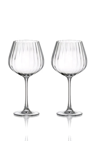 Carraig Donn Set Of 2 Ripple Crystal Gin Glasses