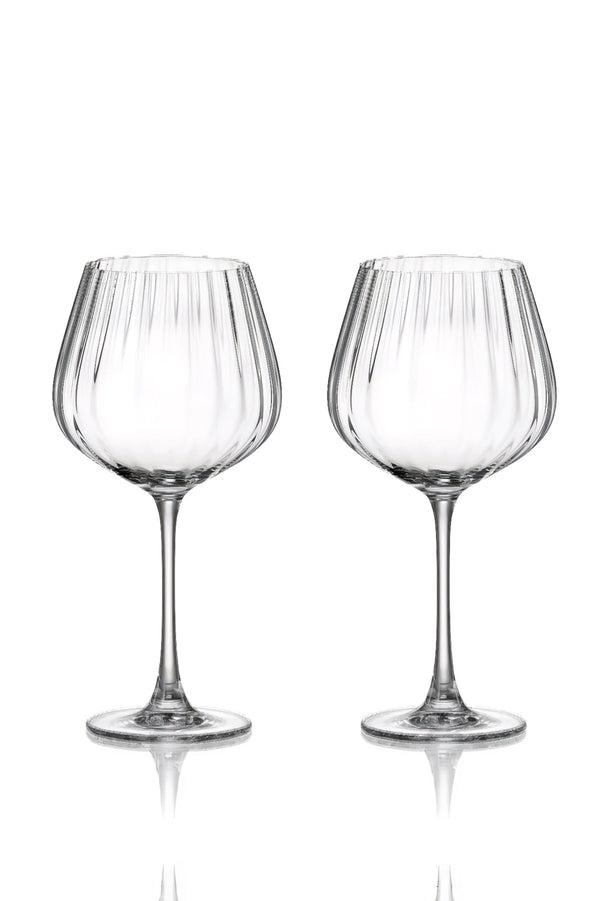 Carraig Donn Set Of 2 Ripple Crystal Gin Glasses