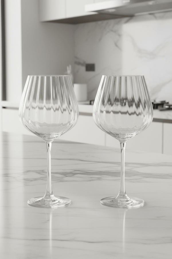 Carraig Donn Set Of 2 Ripple Crystal Gin Glasses
