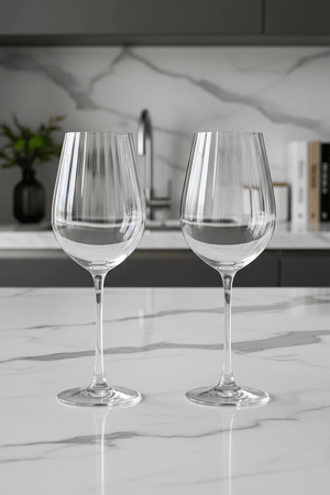 Carraig Donn Set Of 2 Ripple Crystal Wine Glasses