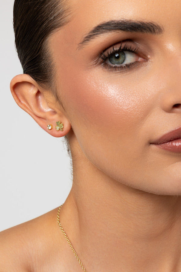 Carraig Donn Set of 2 Shamrock & Stone Stud Earrings