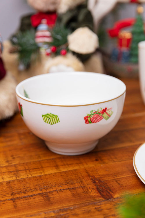 Set Of 4 Christmas Tree Cereal Bowl