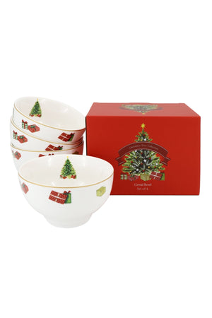 Carraig Donn Set Of 4 Christmas Tree Cereal Bowl