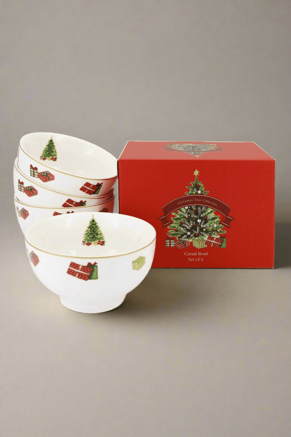 Carraig Donn Set Of 4 Christmas Tree Cereal Bowl