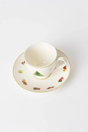 Carraig Donn Set Of 4 Christmas Tree Cup & Saucer