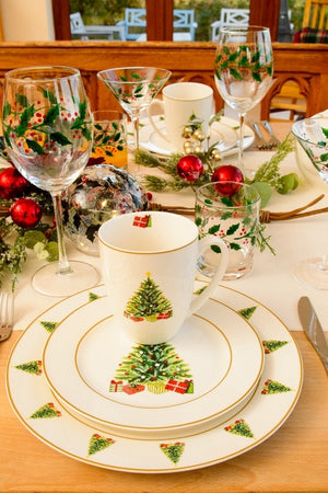 Carraig Donn Set Of 4 Christmas Tree Dinner Plate