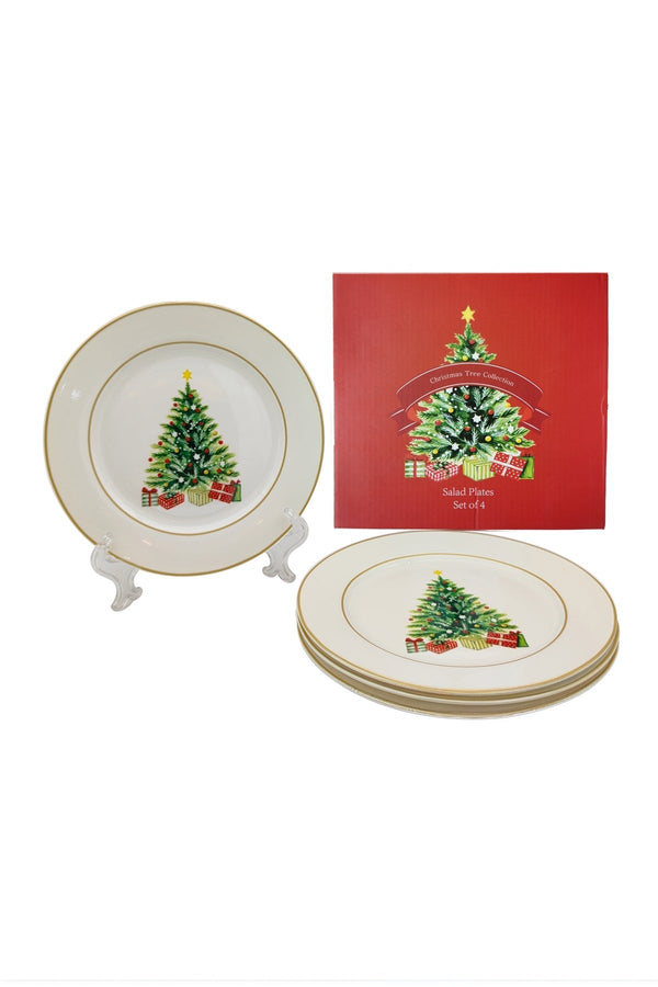 Carraig Donn Set Of 4 Christmas Tree Salad Plate