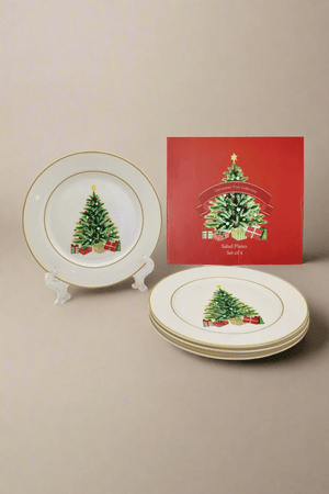 Carraig Donn Set Of 4 Christmas Tree Salad Plate