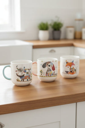 Carraig Donn Set of 4 Farm Yard Bone China Mugs