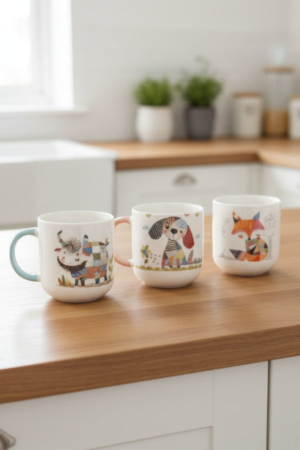 Carraig Donn Set of 4 Farm Yard Bone China Mugs