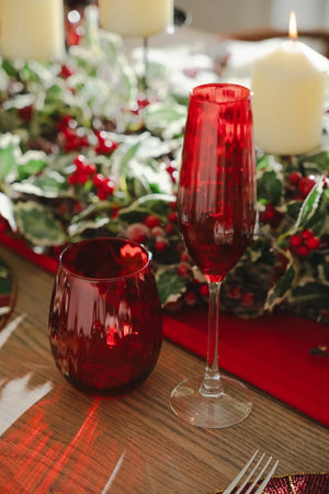 Carraig Donn Set Of 4 Festive Red Tumbler Glasses