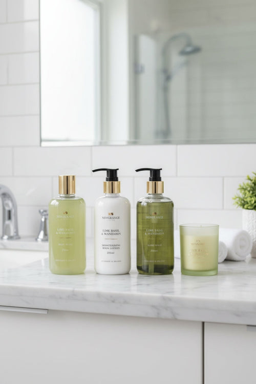 Set Of 4 Lime Basil & Mandarin Luxury Body Care