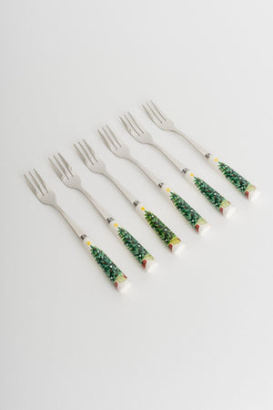 Carraig Donn Set Of 6 Christmas Tree Pastry Forks