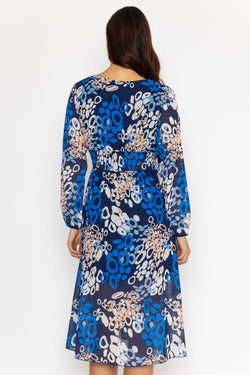 Carraig Donn Shauna Midi Dress in Blue Print
