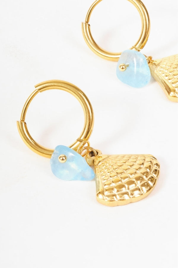 Carraig Donn Shell Gold Hoop Earrings