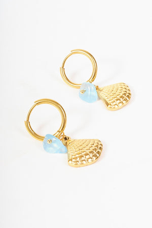 Carraig Donn Shell Gold Hoop Earrings