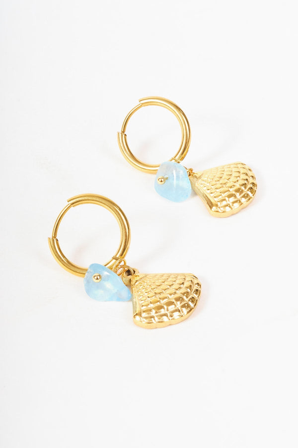 Carraig Donn Shell Gold Hoop Earrings