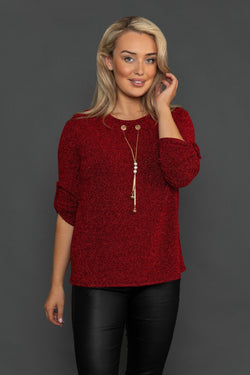 Carraig Donn Shimmer Top in Red